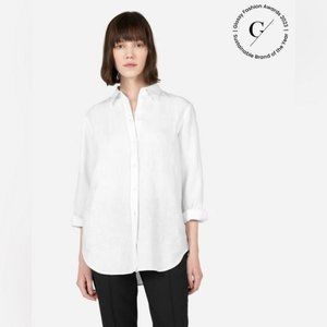 NWT Everlane The Linen Relaxed Shirt in White Size 4